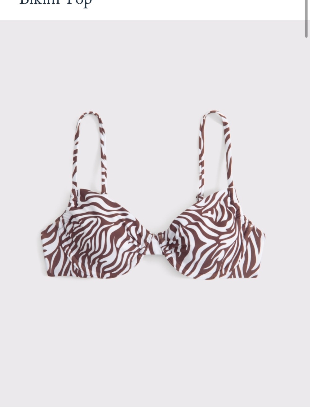 Abercrombie & Fitch Brown and White Zebra Underwire Bikini Top
